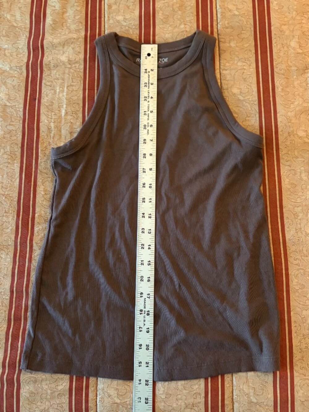 Rachel Zoe Ribbed Fitted Tank Top Mocha Brown Size Medium - Picture 2 of 7